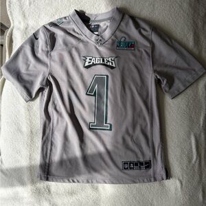 NFL Jalen Hurts Philadelphia Eagles Super Bowl LVII Nike Atmosphere Grey Jersey